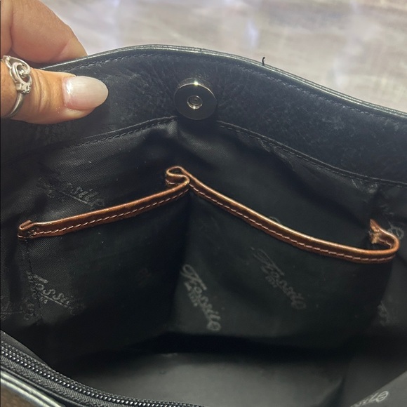 Fossil Black and Brown Leather Tote - Picture 7 of 10